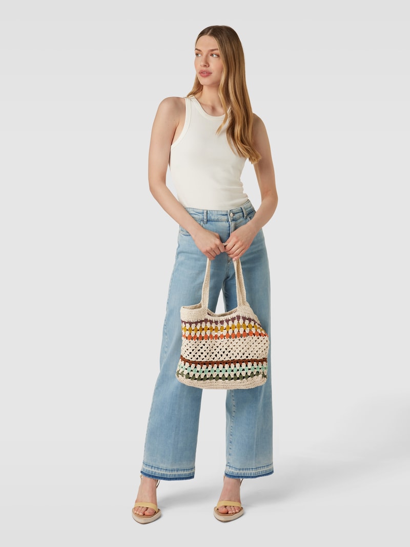 Shopper mit Lochmuster Modell 'Oceanz' in weiß