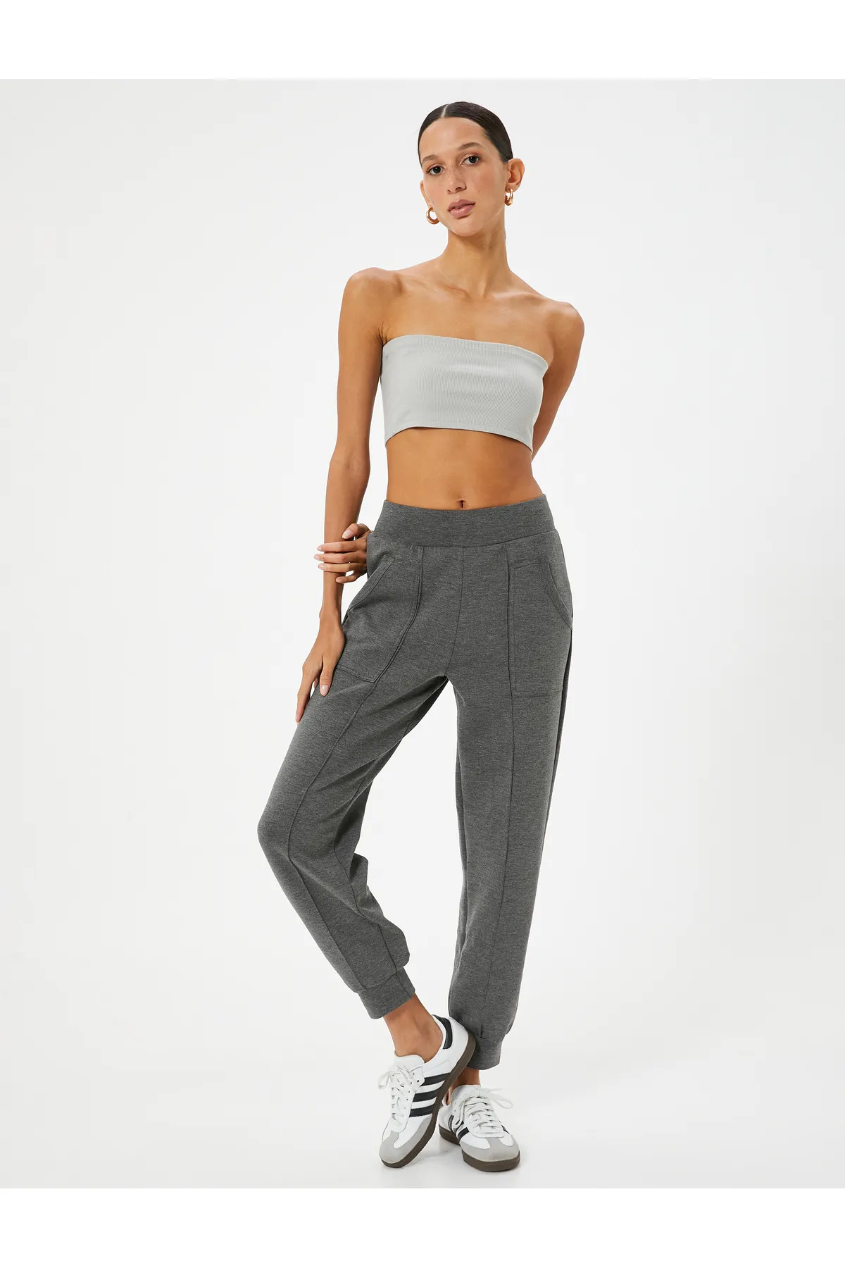 Koton  Jogger-Jogginghose mit elastischem Bund, Nahtdetails und Taschen
