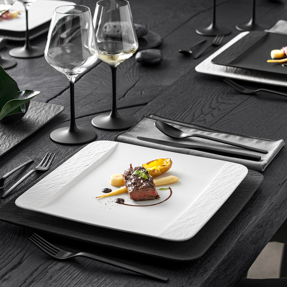 Villeroy & Boch Assiette plate carree Manufacture Rock blanc Assiette