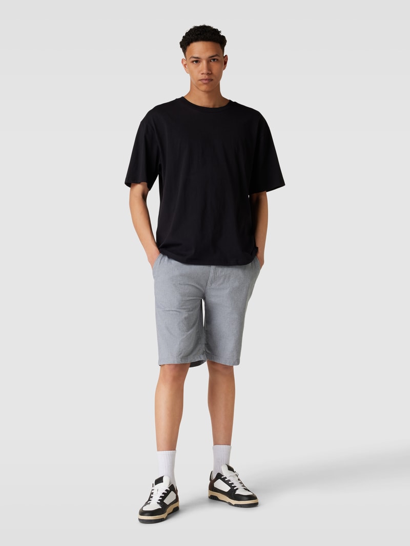 Regular Fit Bermudas mit Tunnelzug Modell 'yarn' in mittelgrau