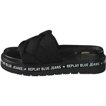 Replay Muddy Braid Pantolette in schwarz