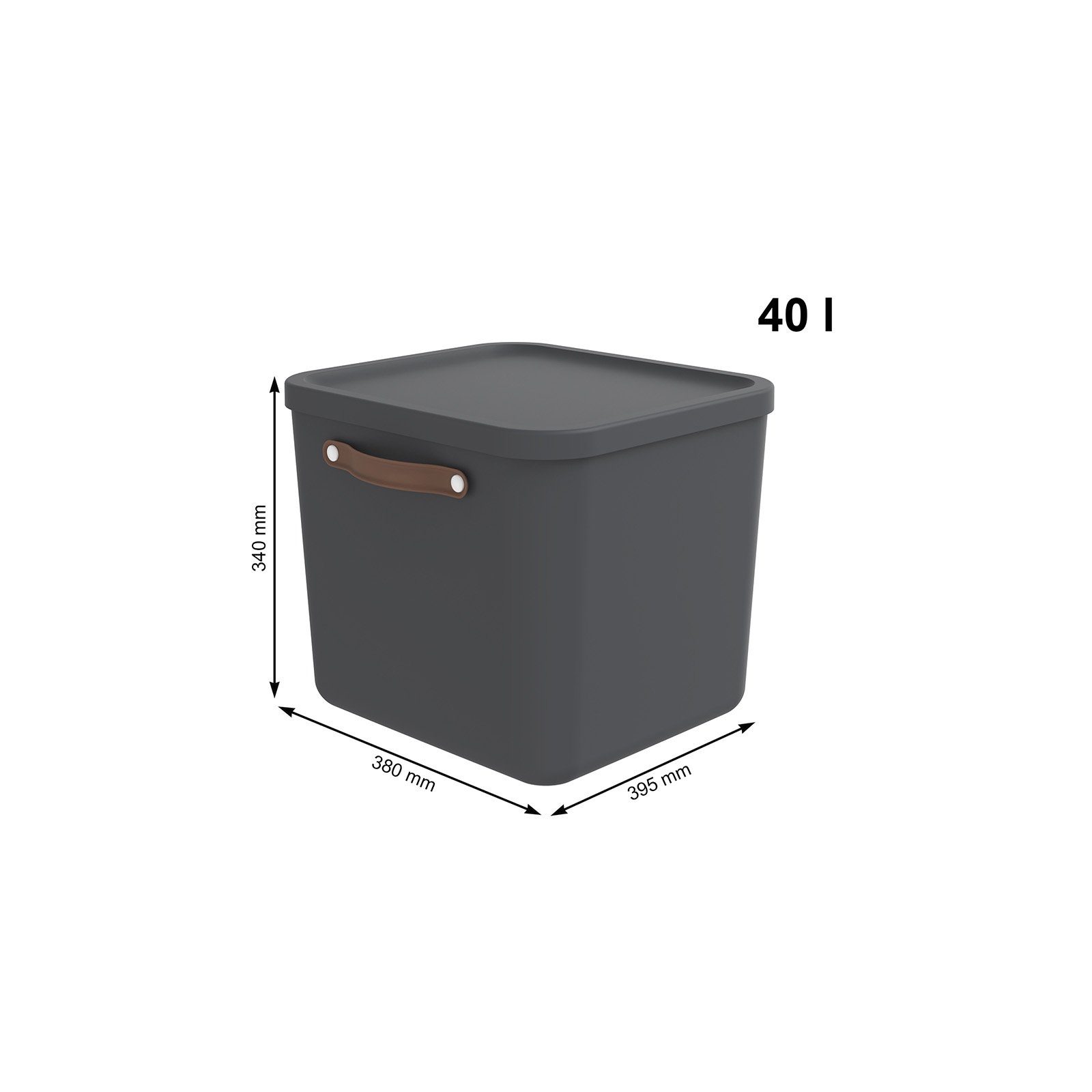 ROTHO Aufbewahrungsbox Aufbewahrungsbox mit Deckel 40 l MALOJA
