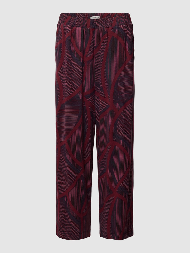 Stoffhose mit elastischem Bund in bordeaux rot
