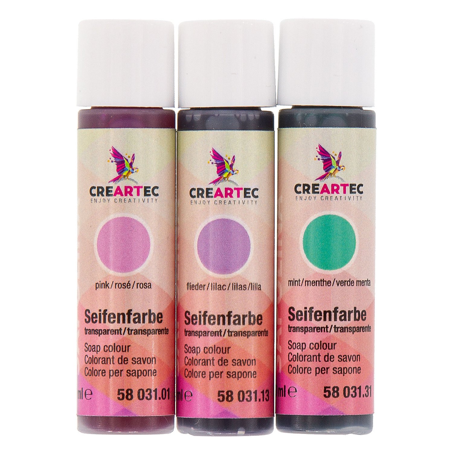 Seifenfarben-Set, rosé, flieder, mint