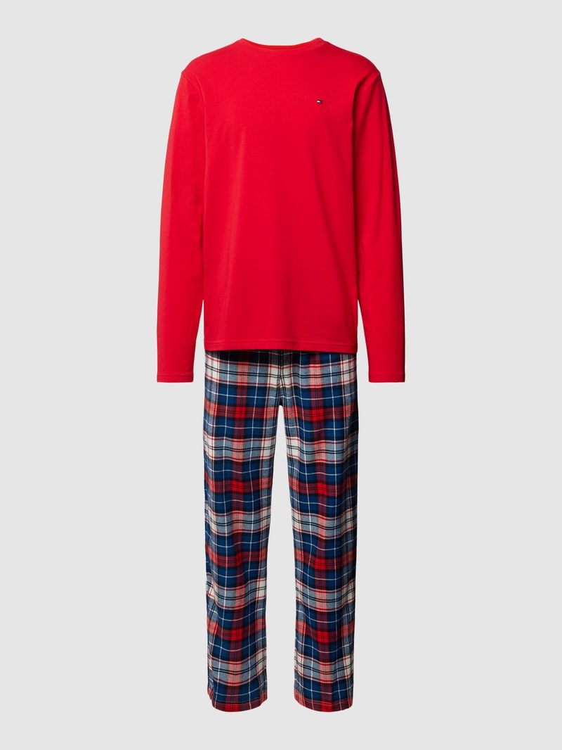 Pyjama mit Tartan-Muster in rot