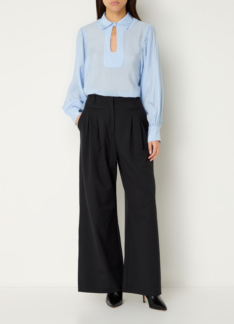 MUNTHE Shellcu tunic with cut-out detail and balloon sleeve