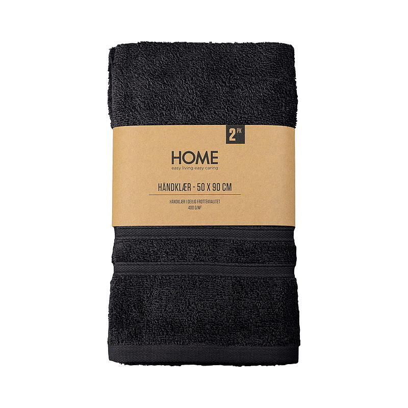 Home Håndkle Villa 2-pk 50x90 cm sort