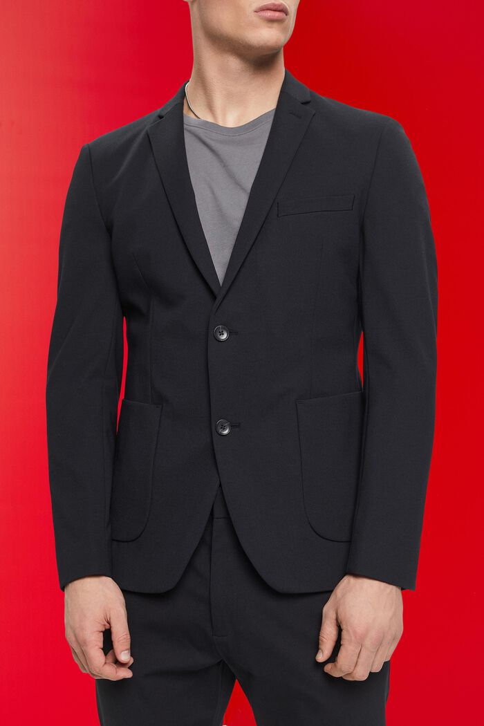 Einreihiger Piqué-Jersey-Blazer
