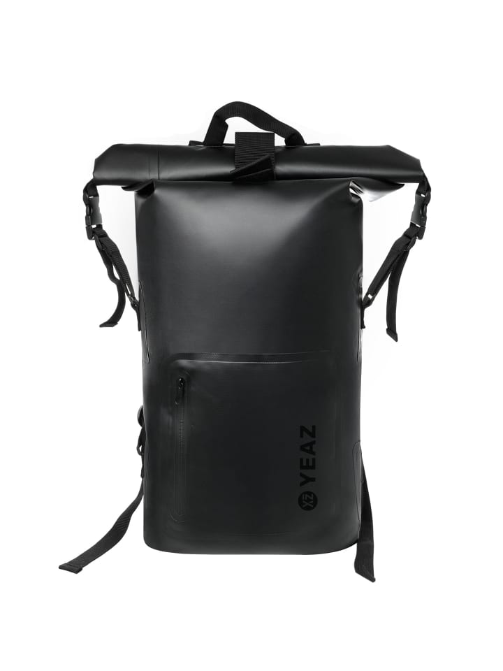 YEAZ STOCKHOLM Wasserfester Rucksack schwarzes Logo in schwarz günstig kaufen