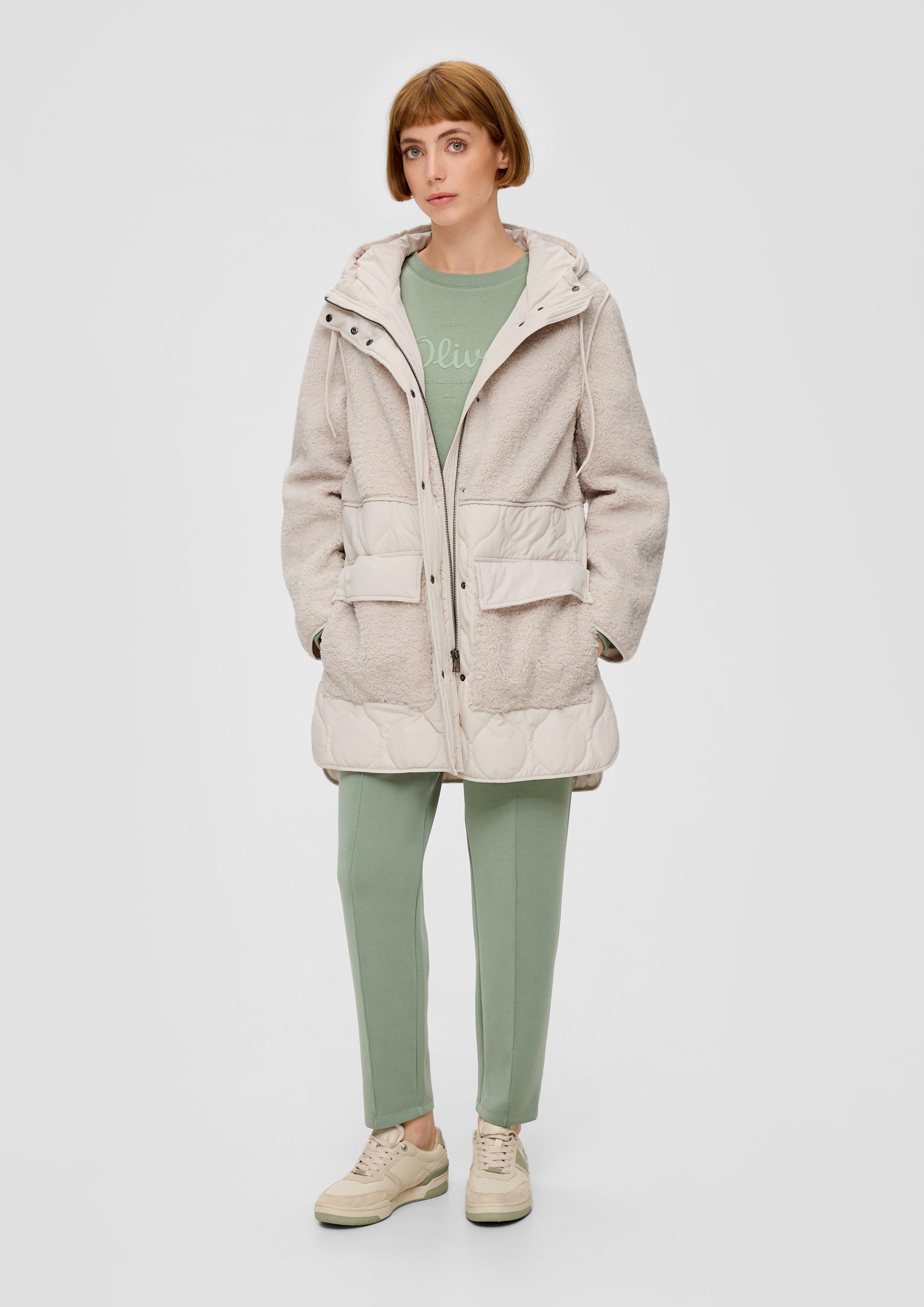 Jacke im Fabricmix mit Teddy-Plüsch  2134805-8009