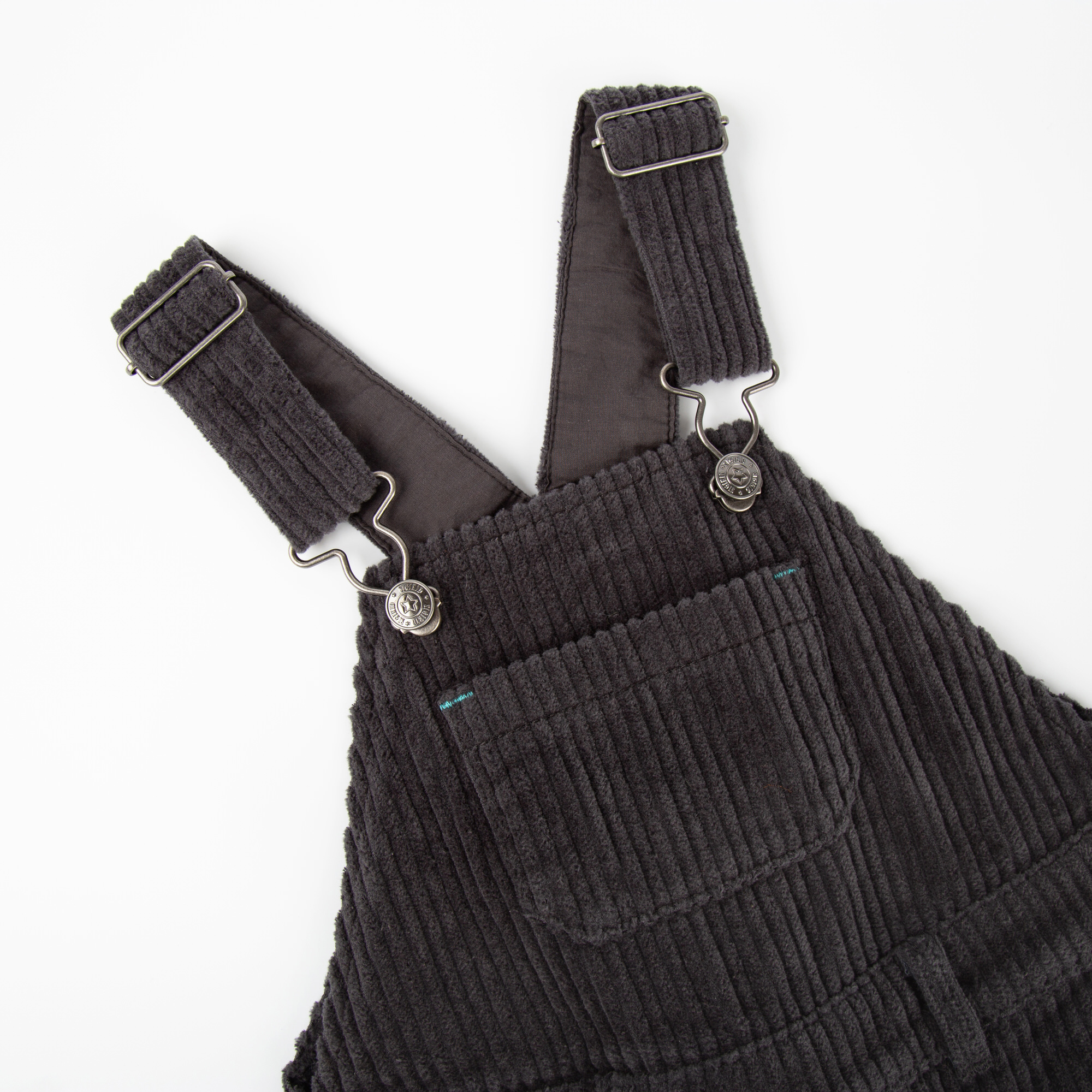 Dunkelgraue Kinder Latz-Cordhose