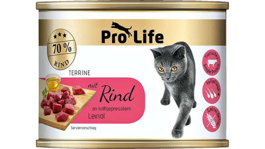 Pro Life Katze Katzennassfutter - Terrine mit Rind 200 g