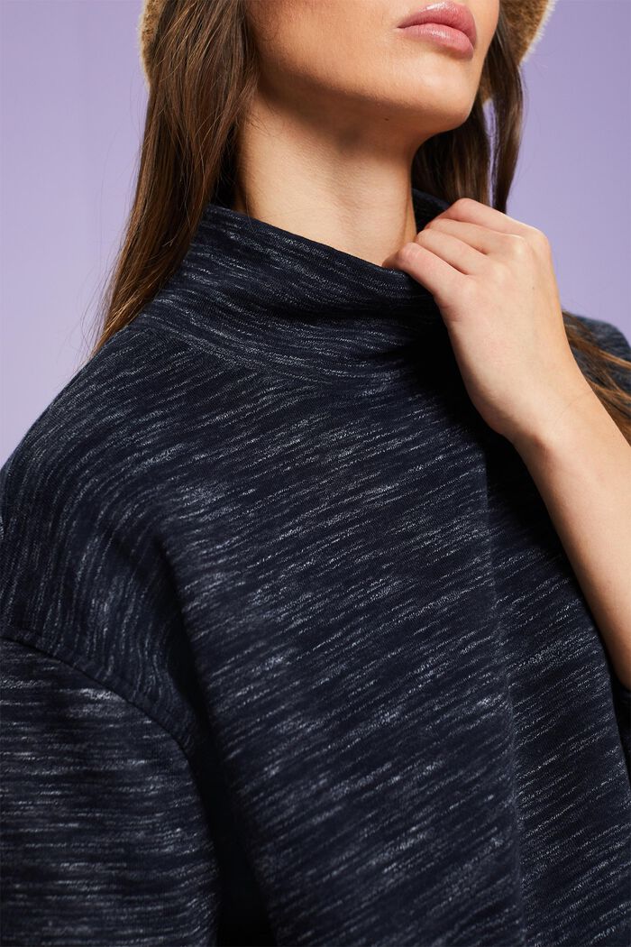 Sweatshirt aus Baumwollmix mit hohem Kragen