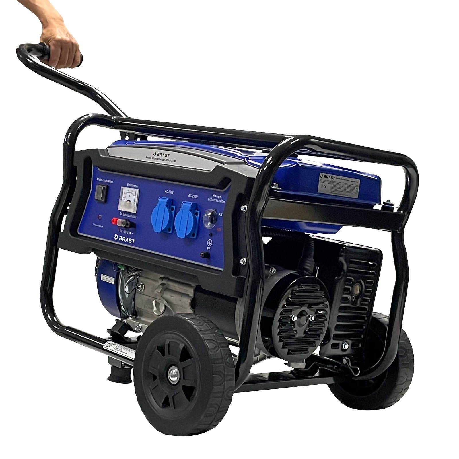 BRAST Stromerzeuger Benzin 4,8kW (6,5PS) mit 212cm³ 3000 Watt 4-Takt-Motor, (Zahlreiche Anschlüsse für flexiblen Einsatz), lange Laufzeiten bis zu 23 Stunden Generator Stromgenerator