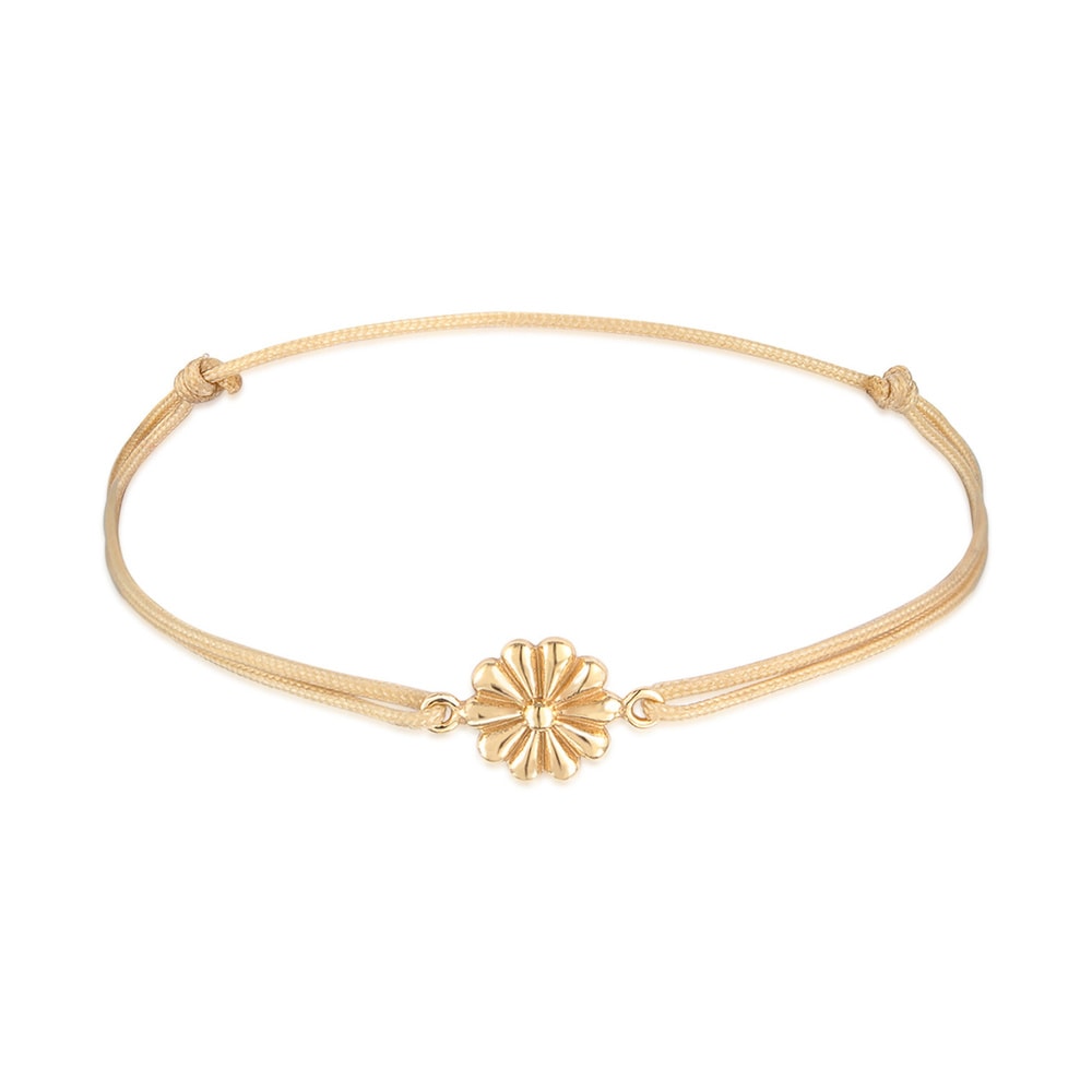 Elli Elli Bracelet Femmes pendentif fleur avec nylon en argent sterling 925 plaqué or Bracelet