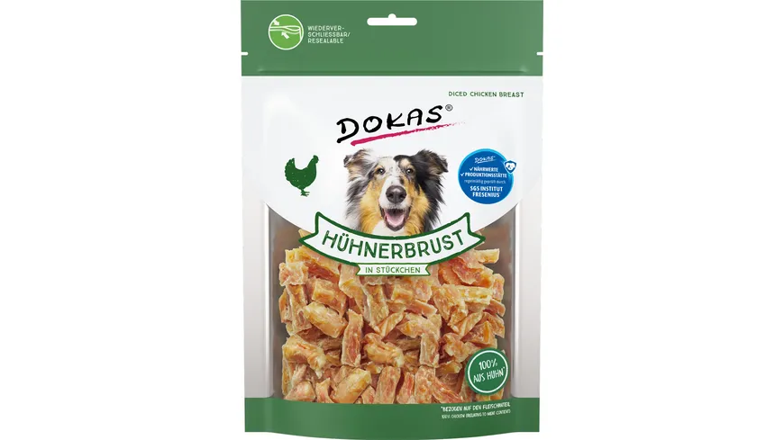 Dokas Hunde Snack Hühnerbrustfilet in Stückchen 200 g
