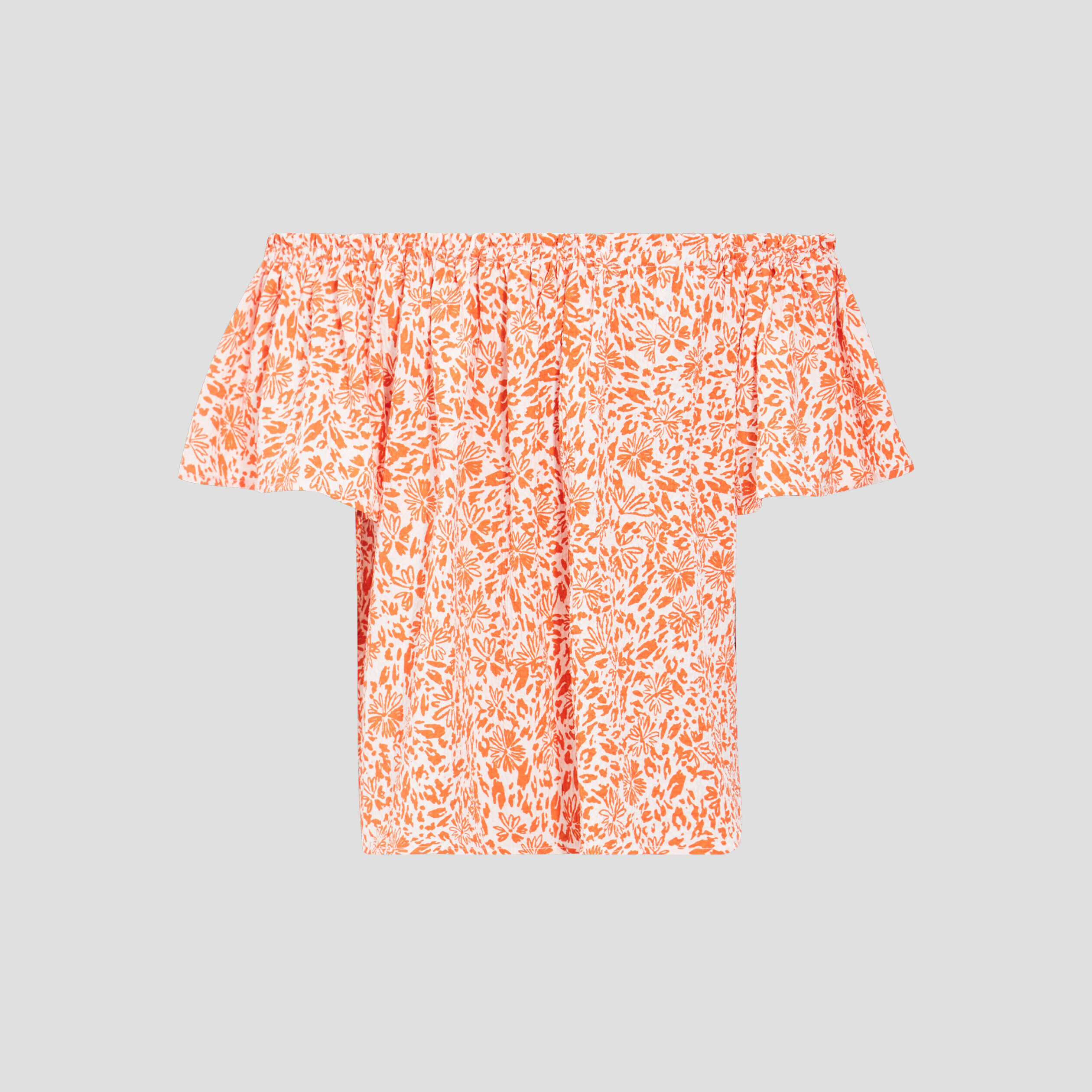 Blouse manches courtes orange corail femme | Cache Cache