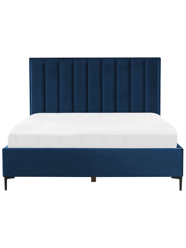 Beliani Doppelbett SEZANNE in Blau/Schwarz - (W) 190 x (H) 142 x (L) 215 cm günstig kaufen onesize