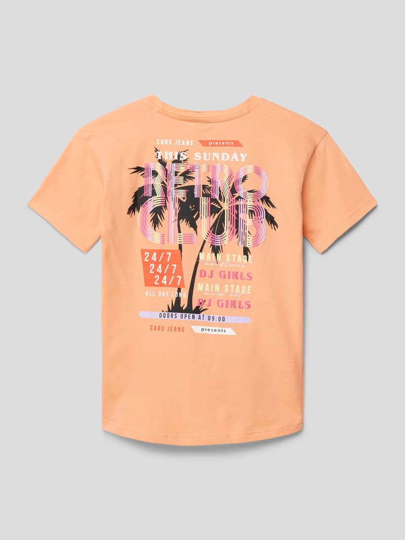 T-Shirt mit Motiv-Print Modell 'Beysa' in koralle