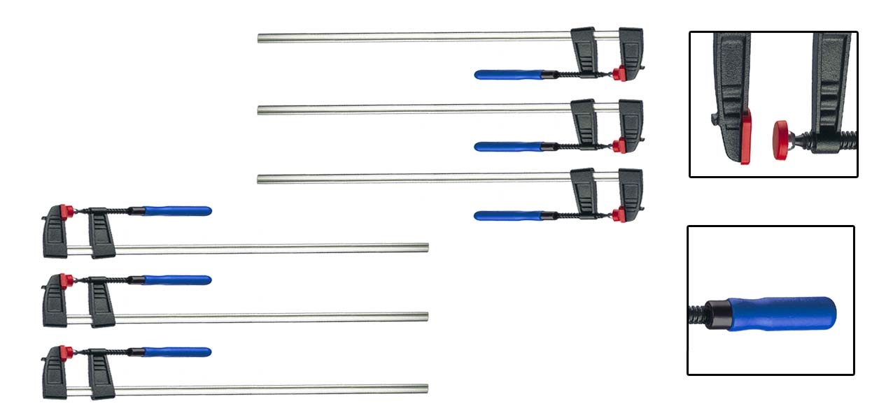 Vago-Tools 6x Schraubzwinge 500 x 120 mm Klemmzwinge Schnellspannzwinge Zwingen