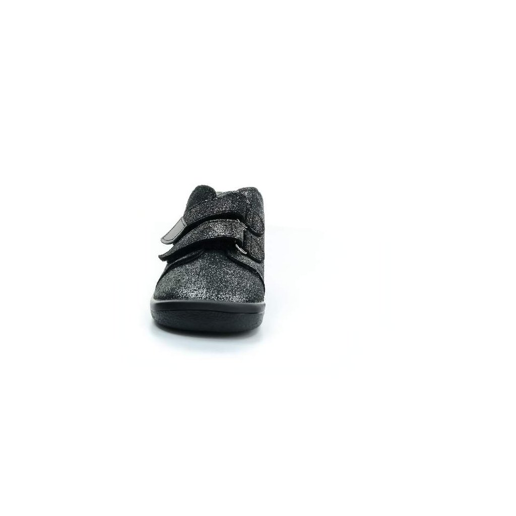 Beda Black Shine mit Membran (BF 0001/W/M/2/FW) schwarze Barfuß-Stiefeletten