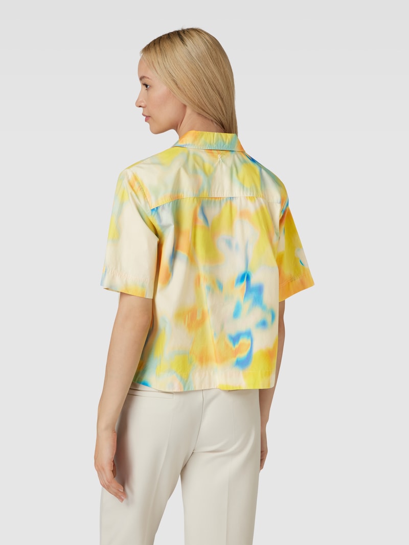 Blusenshirt mit Allover-Print Modell 'NELINAA' in gelb