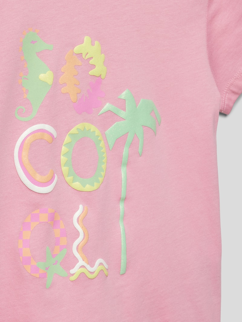 T-Shirt mit Statement-Print in rosa