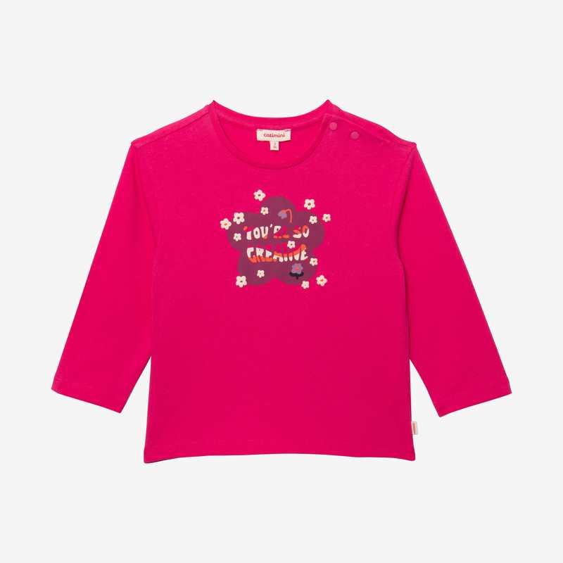 T-shirt bébé fille fleurs rose en coton recyclé Catimini