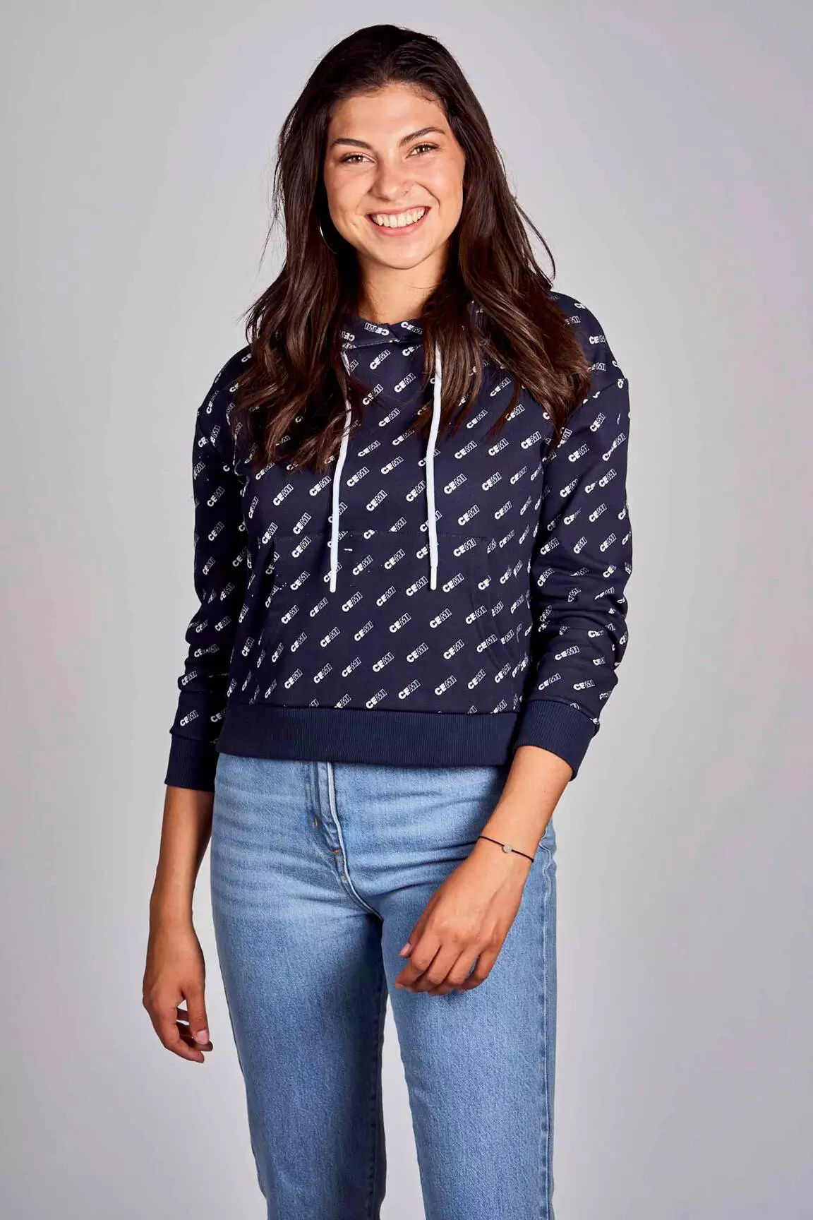 Cemi Sweat Capuche Femme couleur bleu