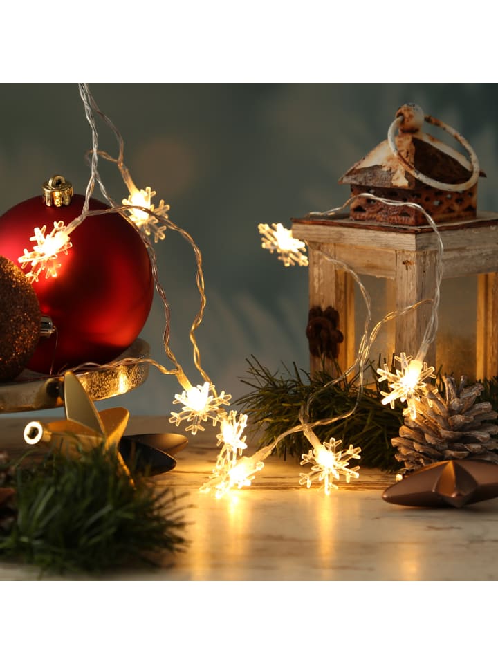 MARELIDA LED Lichterkette Schneeflocken L: 2m in transparent günstig kaufen onesize