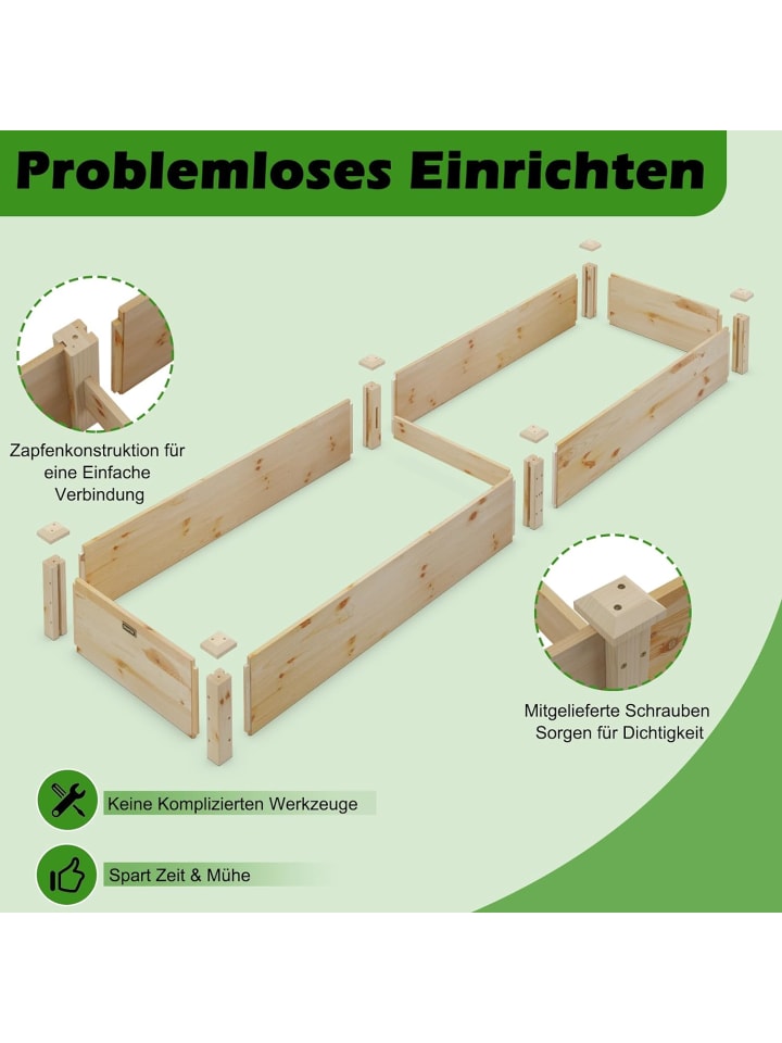 COSTWAY Pflanzkasten 240x60x25cm in Beige günstig kaufen onesize