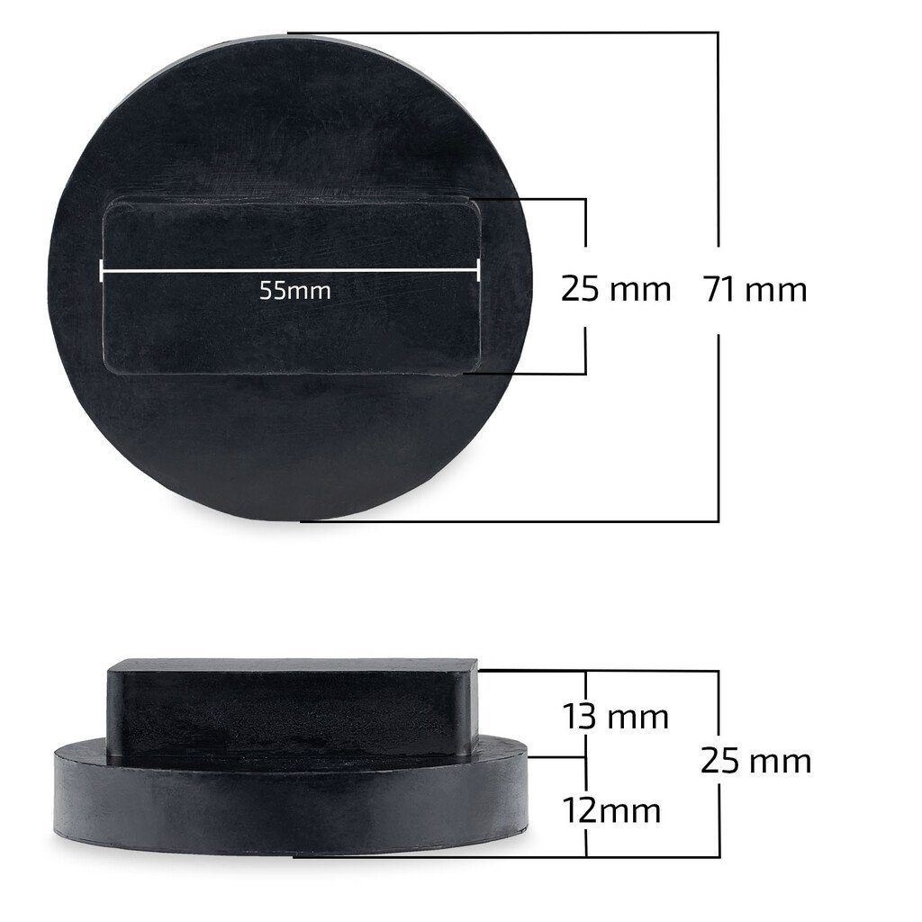 HEYNER Rangierwagenheber Gummiauflage für Rangierwagenheber Ersatzgummi für BMW MINI OPEL