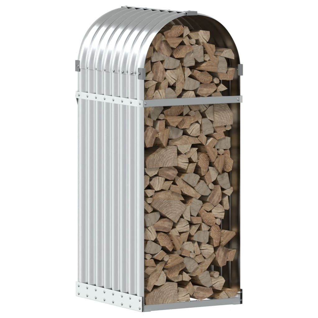vidaXL Kaminholzregal Kaminholzunterstand Silbern 40x45x100 cm Verzinkter Stahl, BxTxH:40x45x100 cm