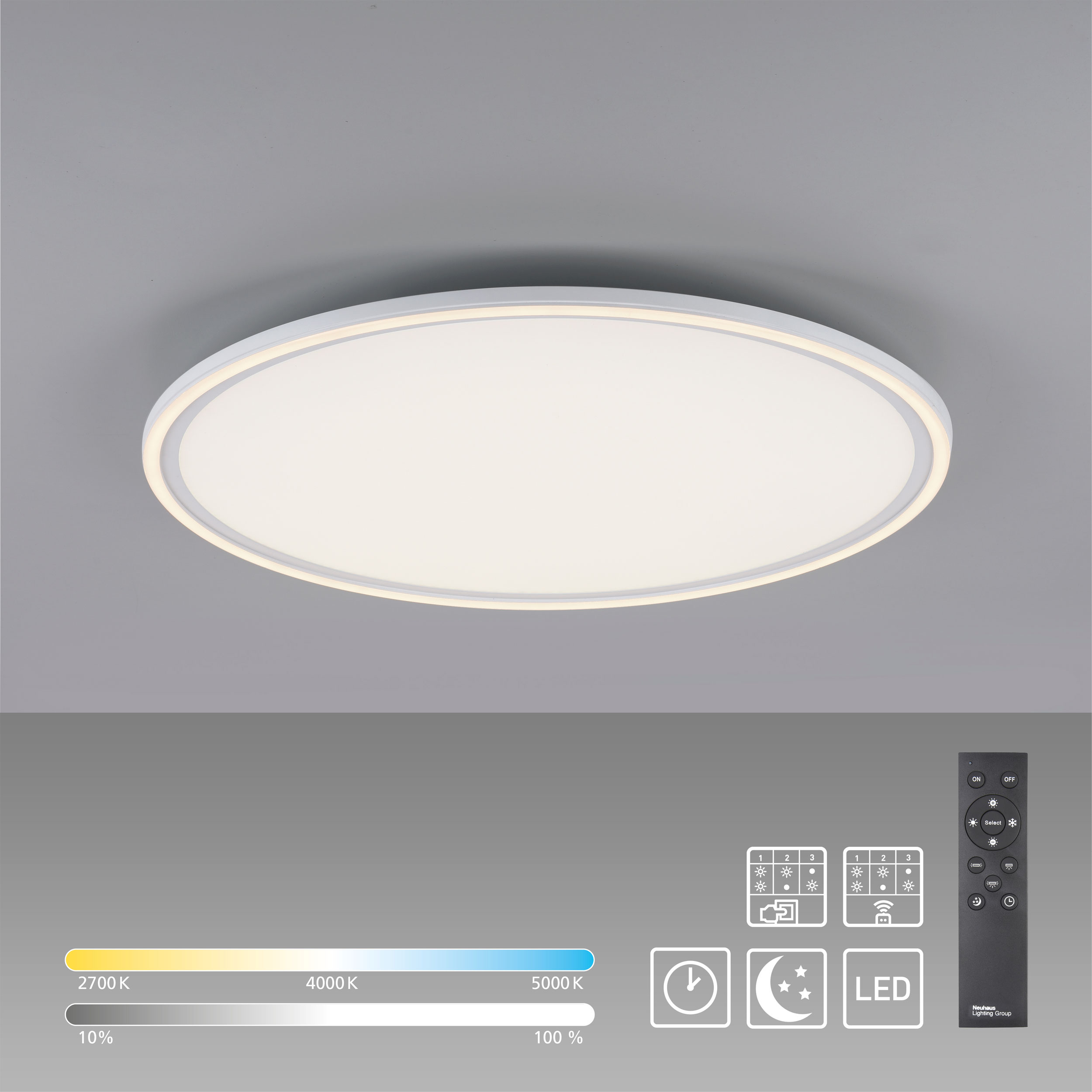 JUST LIGHT.LED-Deckenleuchte 2flg