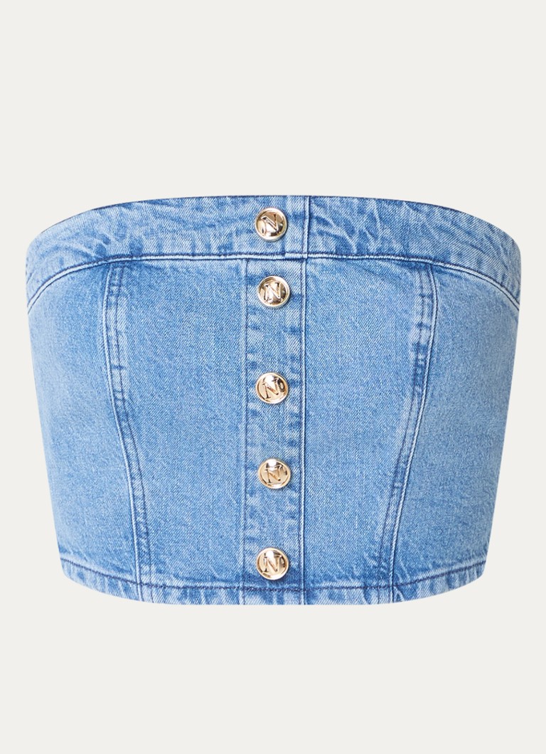 NIKKIE Delaware στράπλες τζιν crop top