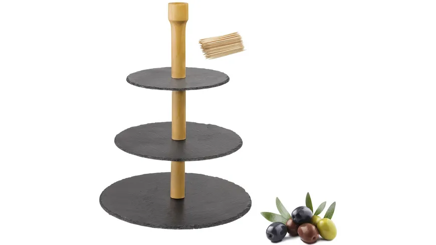 WESTMARK 3-stufige Etagere »Tapas + Friends« + 100 Mini-Fingerfood-Sticks