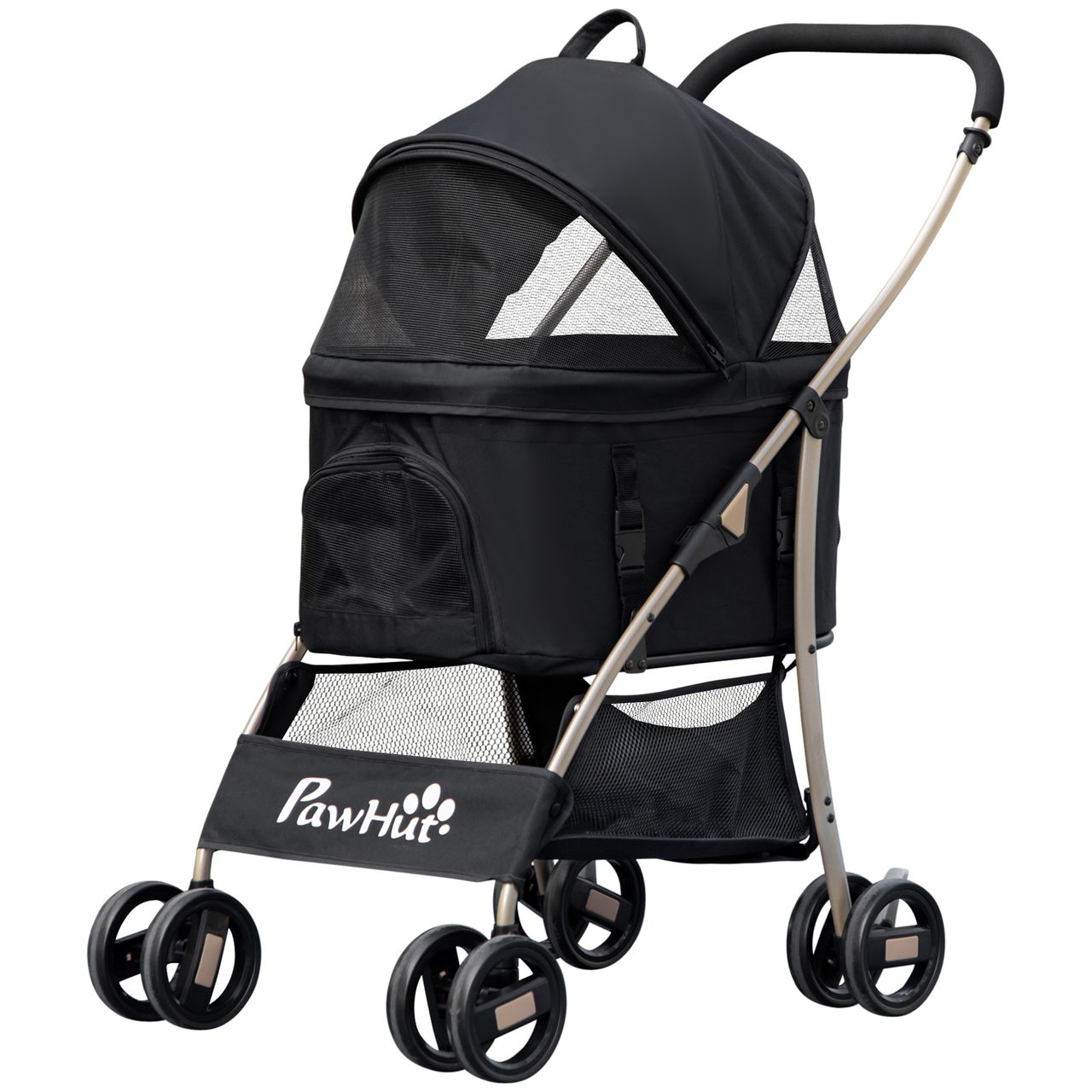 PawHut Hundewagen, 2 in 1 Hundetrolley, faltbarer Hundebuggy, Tragetasche