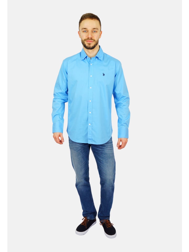 U.S. Polo Assn. Hemd in blau günstig kaufen