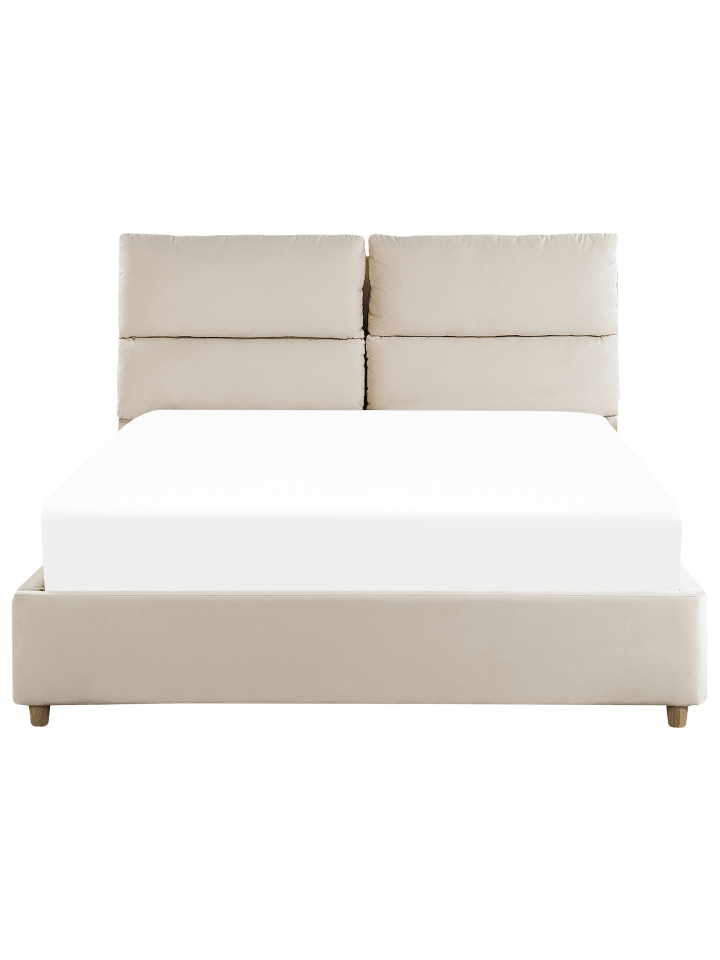 Beliani Doppelbett BATILLY in Beige - (W) 154 x (H) 105 x (L) 224 cm günstig kaufen onesize