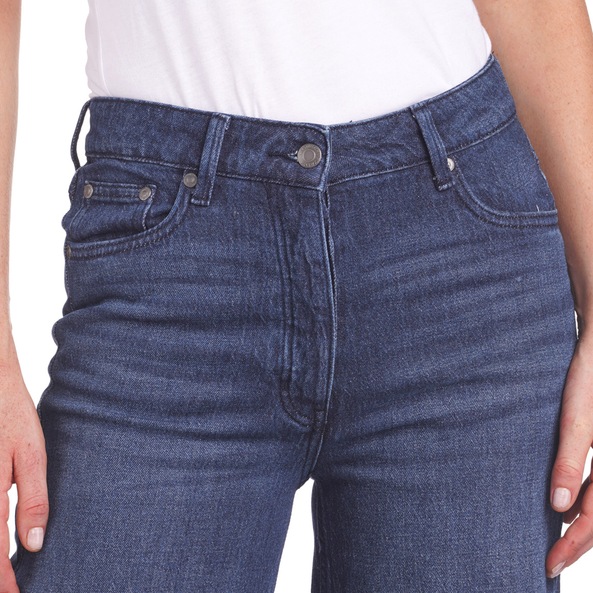 Damen Straight-Jeans zum Knöpfen
