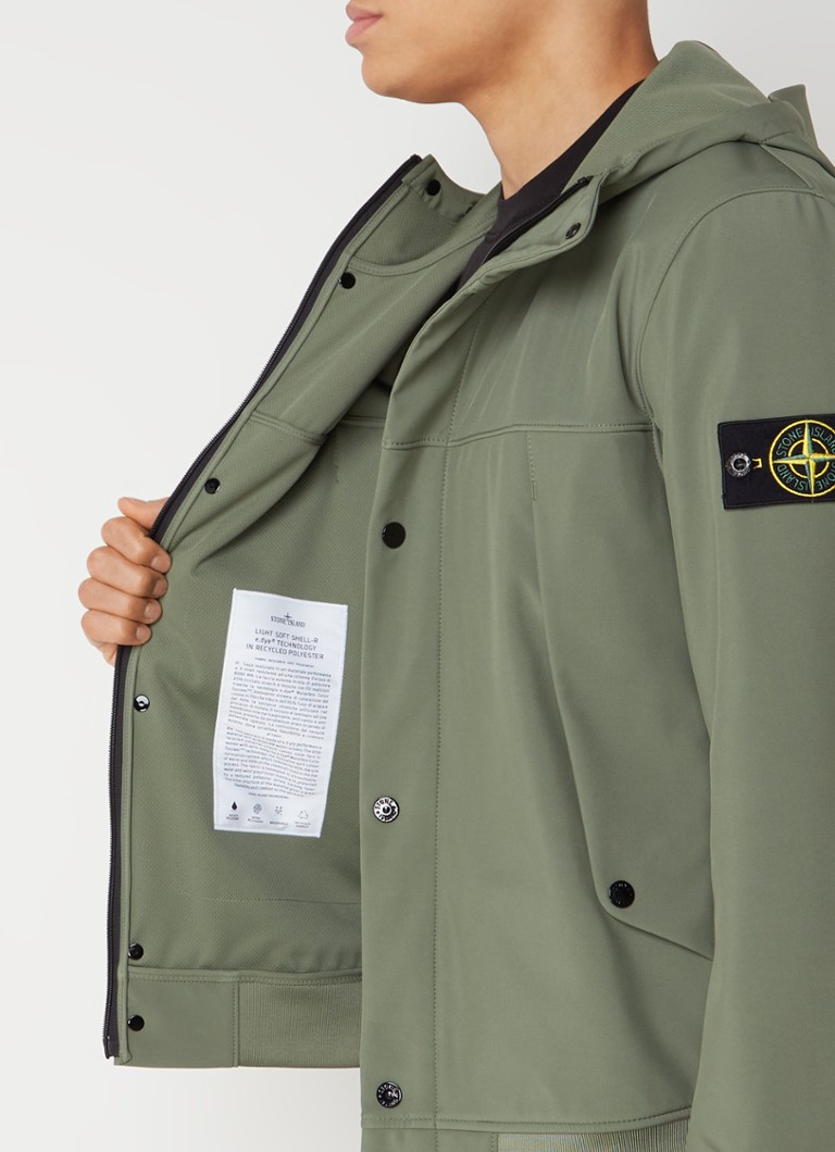 Μπουφάν Stone Island 40227 softshell με λογότυπο και κουκούλα