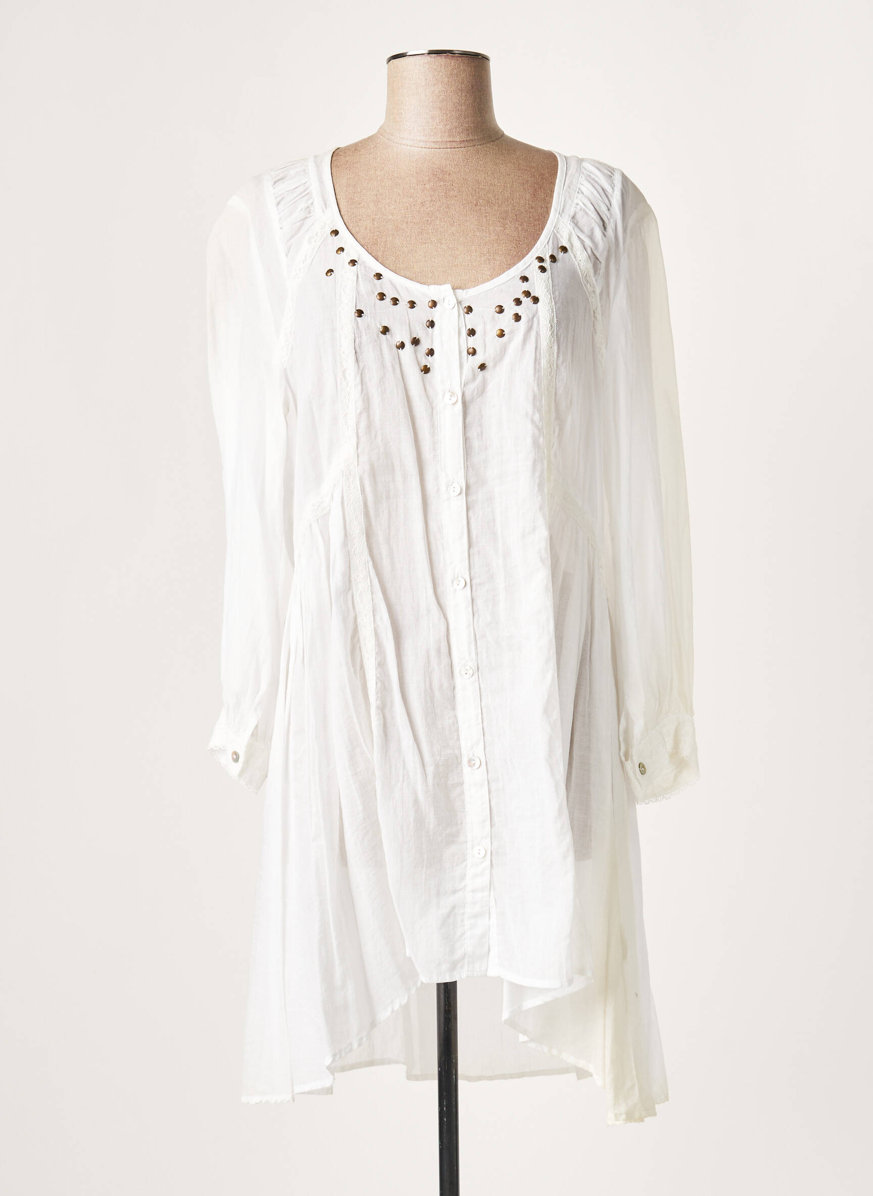 Lauren Vidal Tuniquemanchelongue Femme couleur blanc