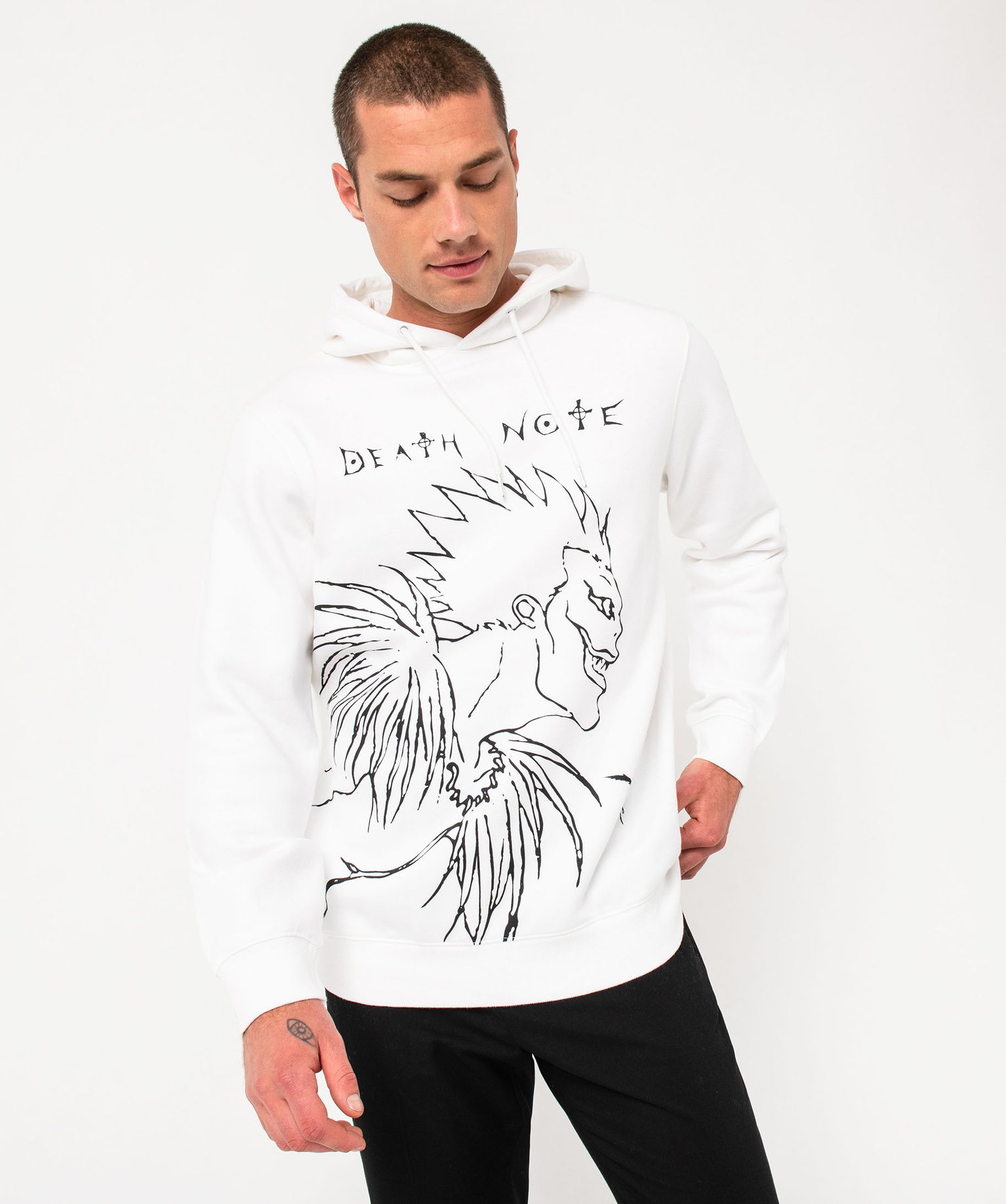 Sweat molletonné à capuche homme - Death Note blanc | GEMO