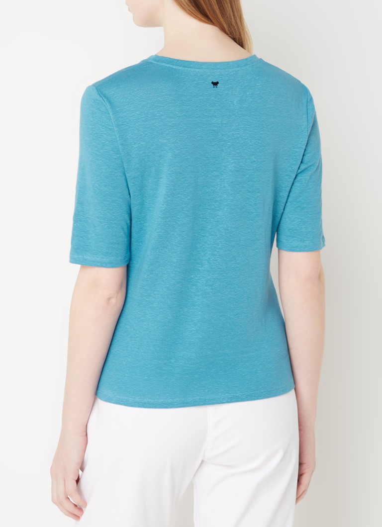 MaxMara Brunate T-shirt in linen blend with melange design