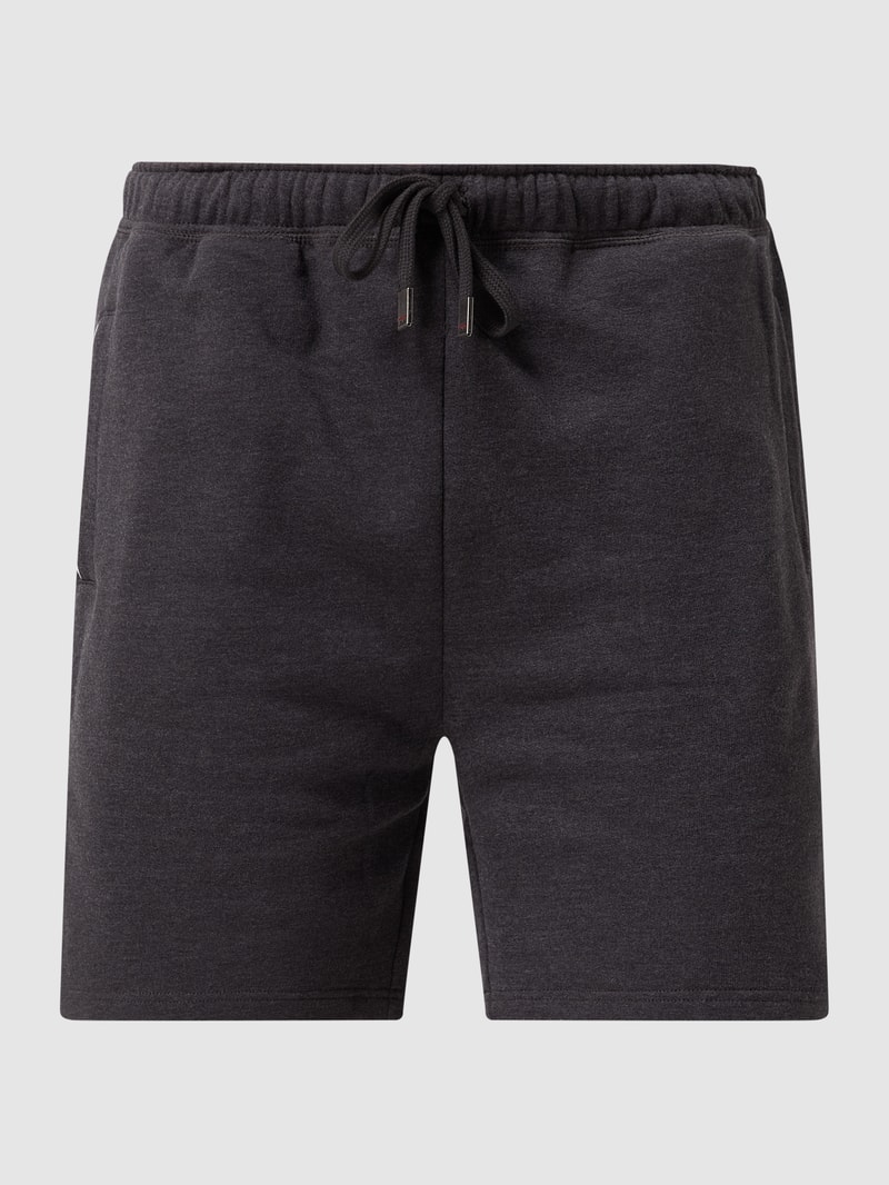 Sweatshorts mit elastischem Bund in dunkelgrau meliert