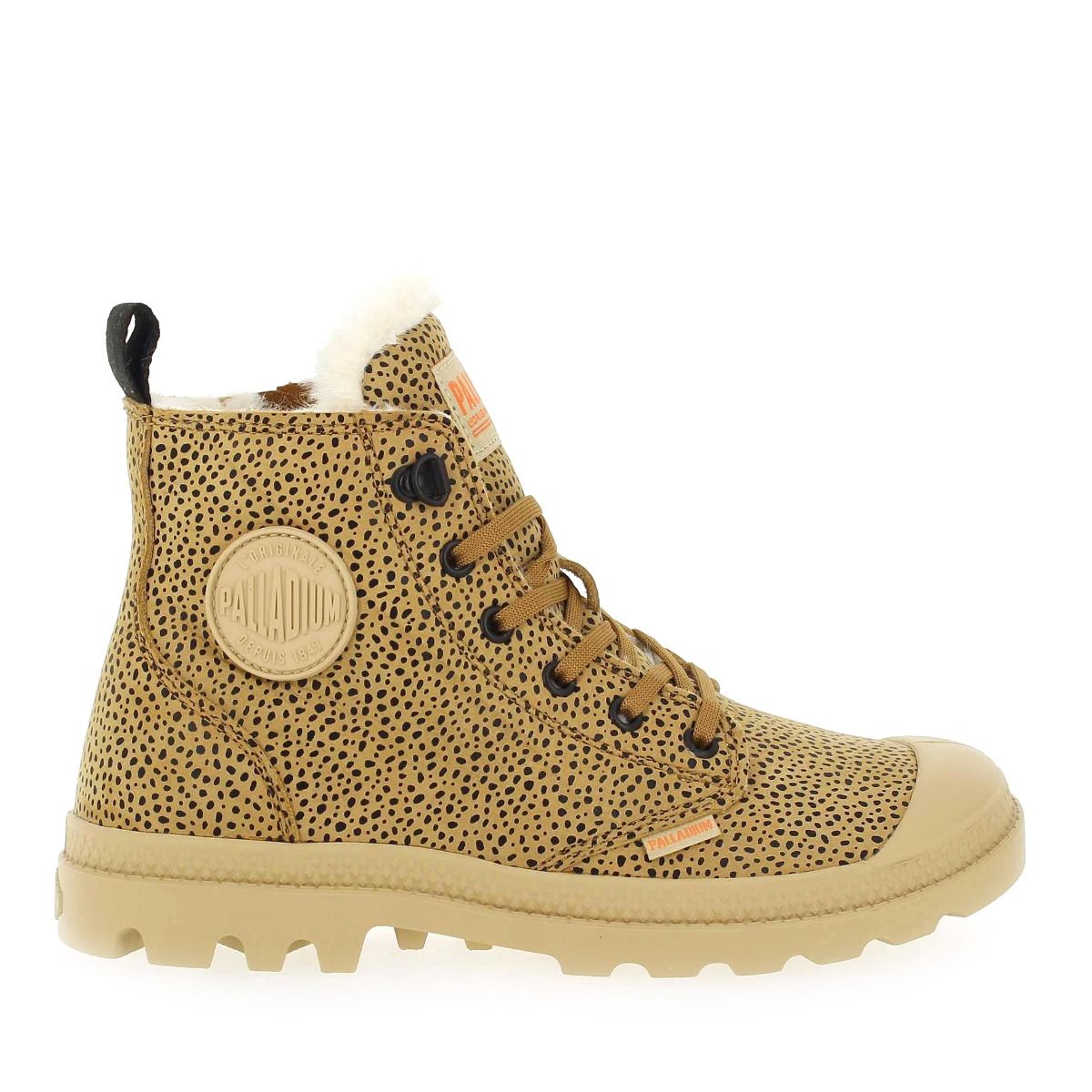 Palladium  PAMPA HI ZIP WOOL SAFARI - Beige Léopard