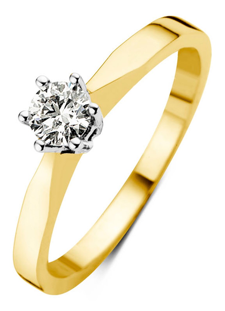 Diamond Point Yellow gold solitaire lab-grown diamond ring, 0.22 ct. 0.22 ct diamond Lab-grown diamond