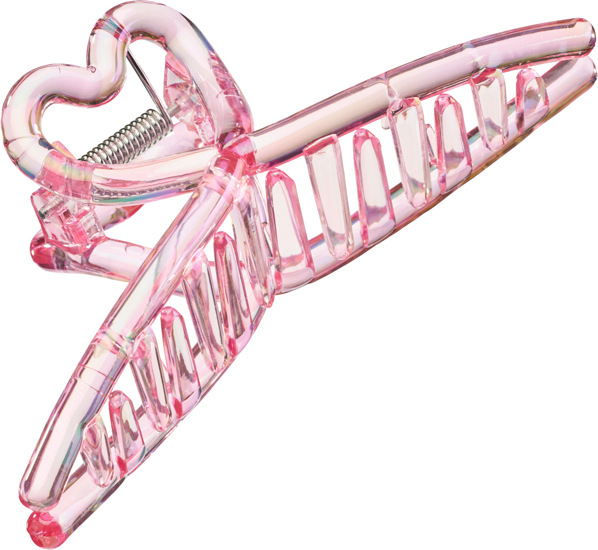 Haarklammer Herzform Holo-Optik rosa, 1 St