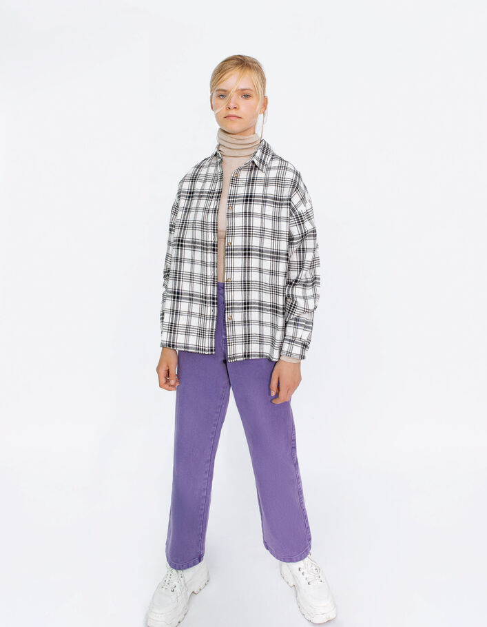 Jean WIDE LEG violet upcyclé fille