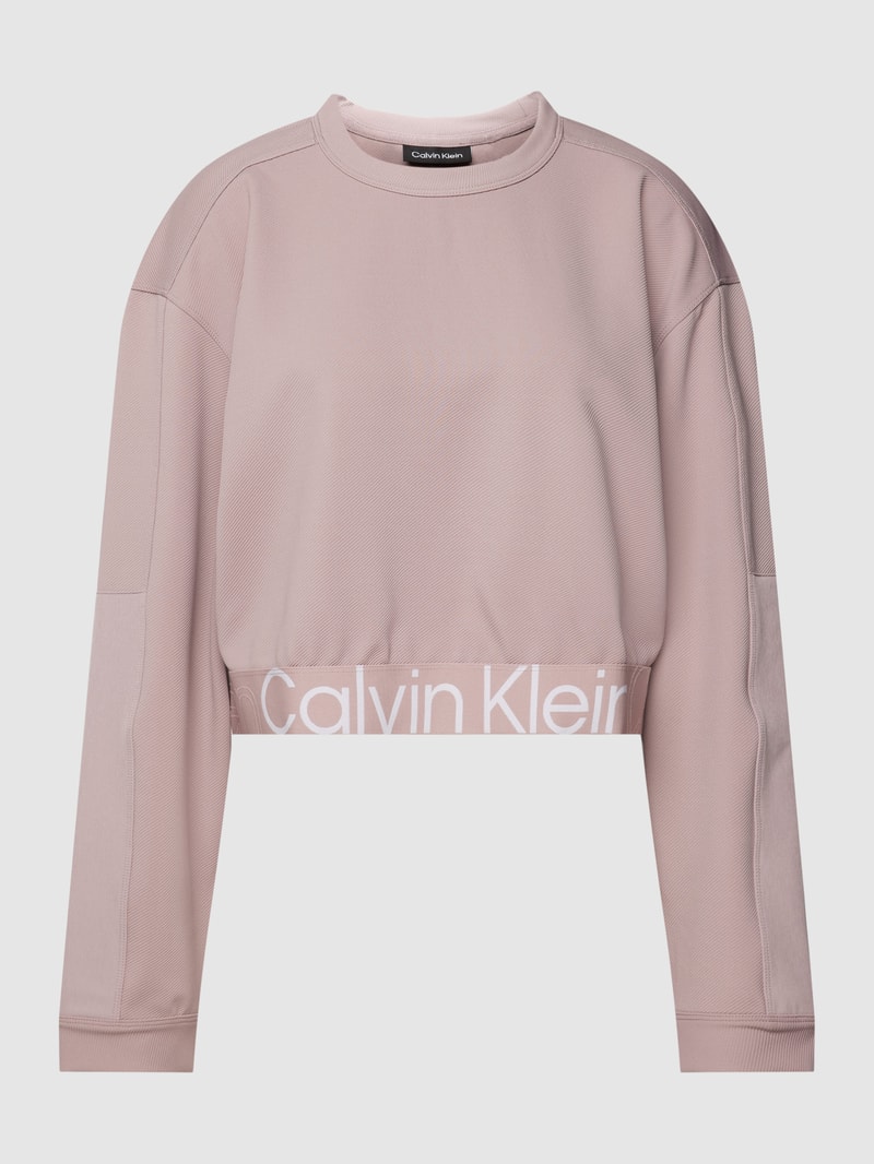 Sweatshirt mit Label-Detail in rosa